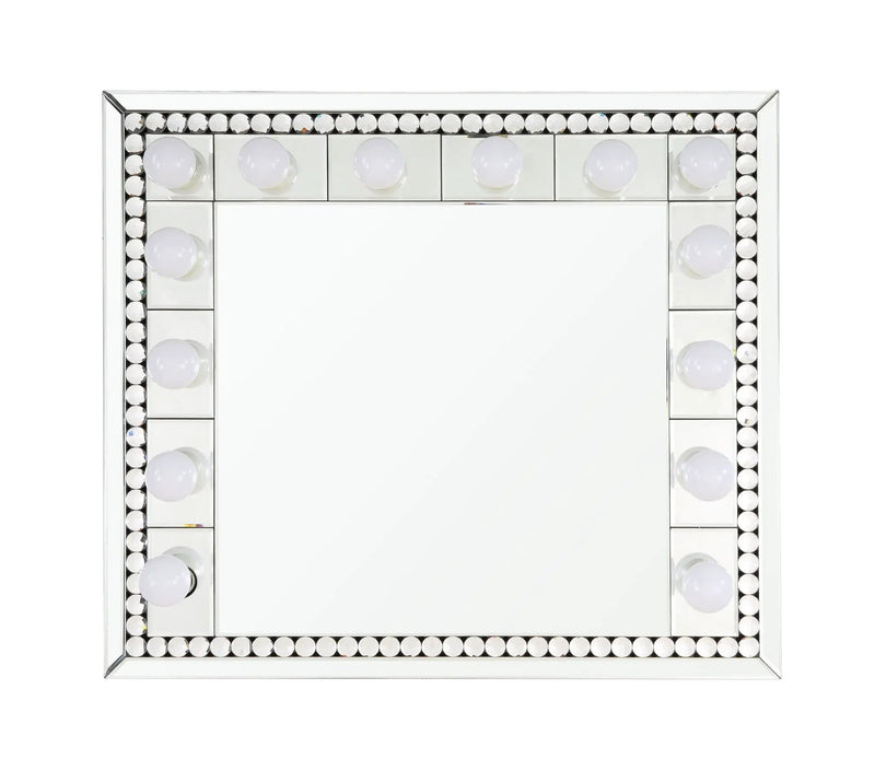 Farai - 28" Accent Mirror - Mirrored & Faux Crystal Diamonds by Unique Piece Furniture