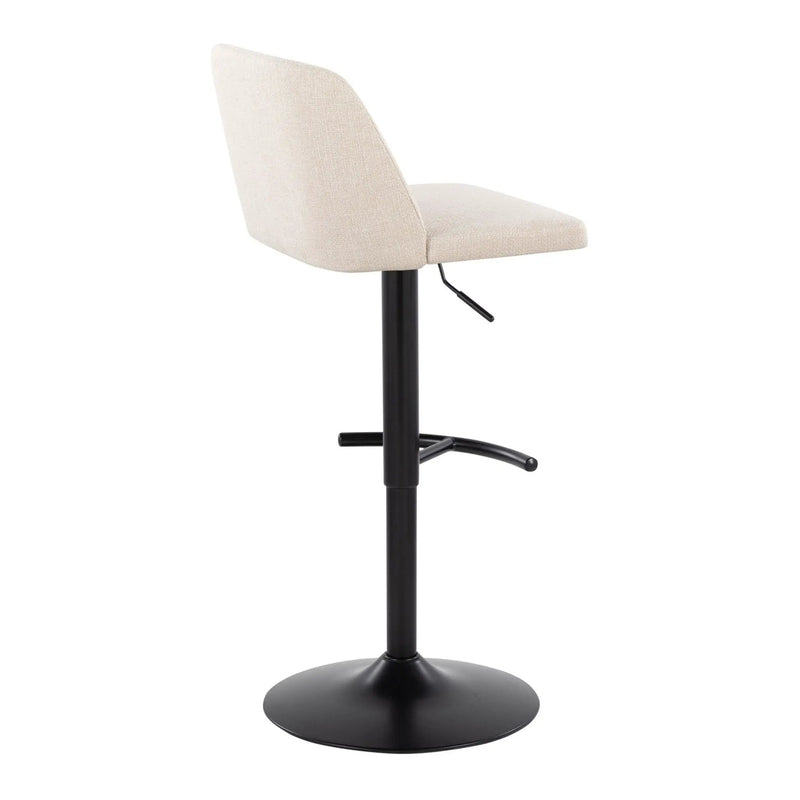 Toriano - Contemporary Adjustable Bar Stool With Rounded T Footrest (Set of 2) by HouseOfZazla