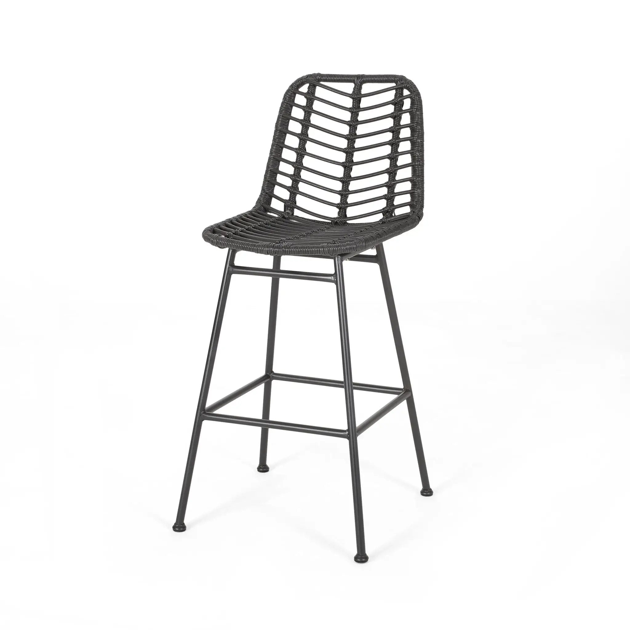 Sawtelle Outdoor Wicker Barstools (Set of 2) by HouseOfZazla