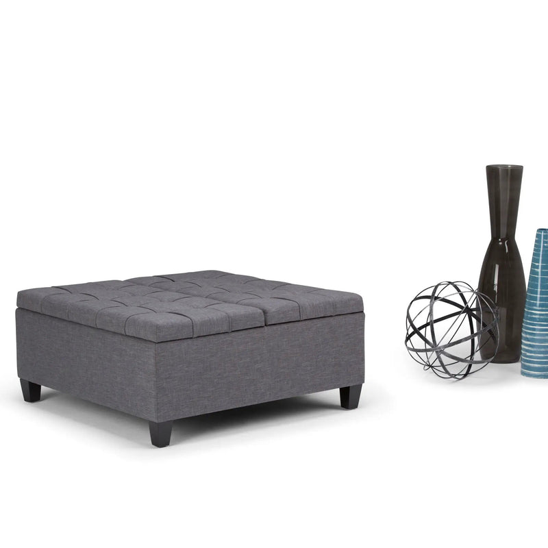 Harrison - Upholstered Coffee Table Storage Ottoman by HouseOfZazla