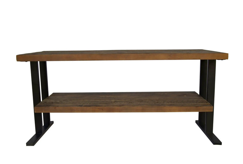 Media Console Table With One Shelf To Your Home Decor - Natural / Black by HouseOfZazla