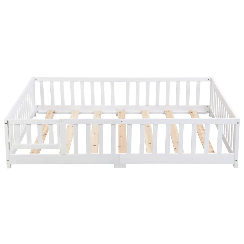 Solid Wood Floor Bed With Door And Fence For Children by Unique Piece Furniture