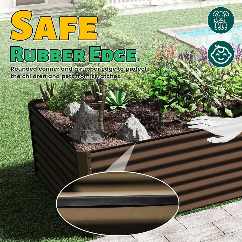 8×4×2 ft Galvanized Raised Garden Bed by HouseOfZazla