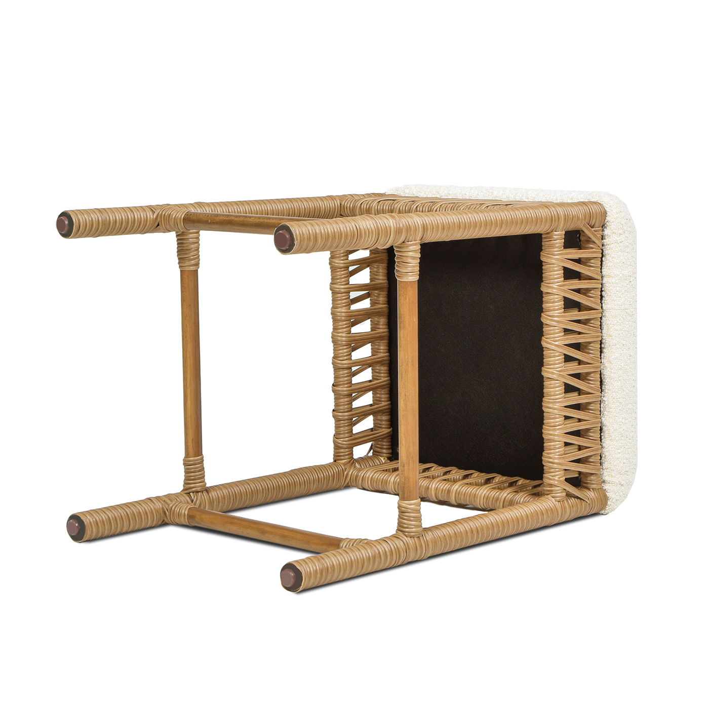 Lucia - Backless Upholstered Counter Stool With Frame - Ivory White by HouseOfZazla