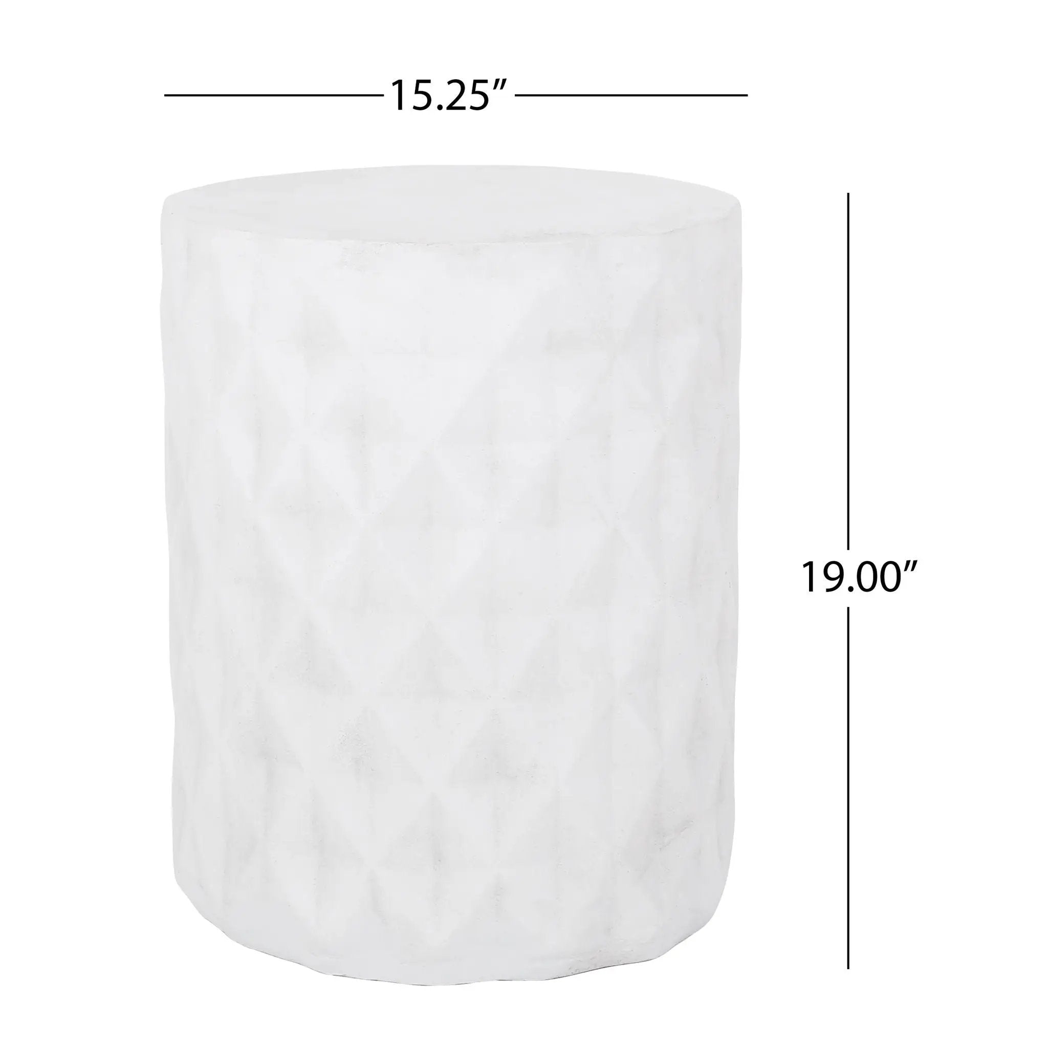Outdoor Lightweight Concrete Side Table - Antique White by HouseOfZazla