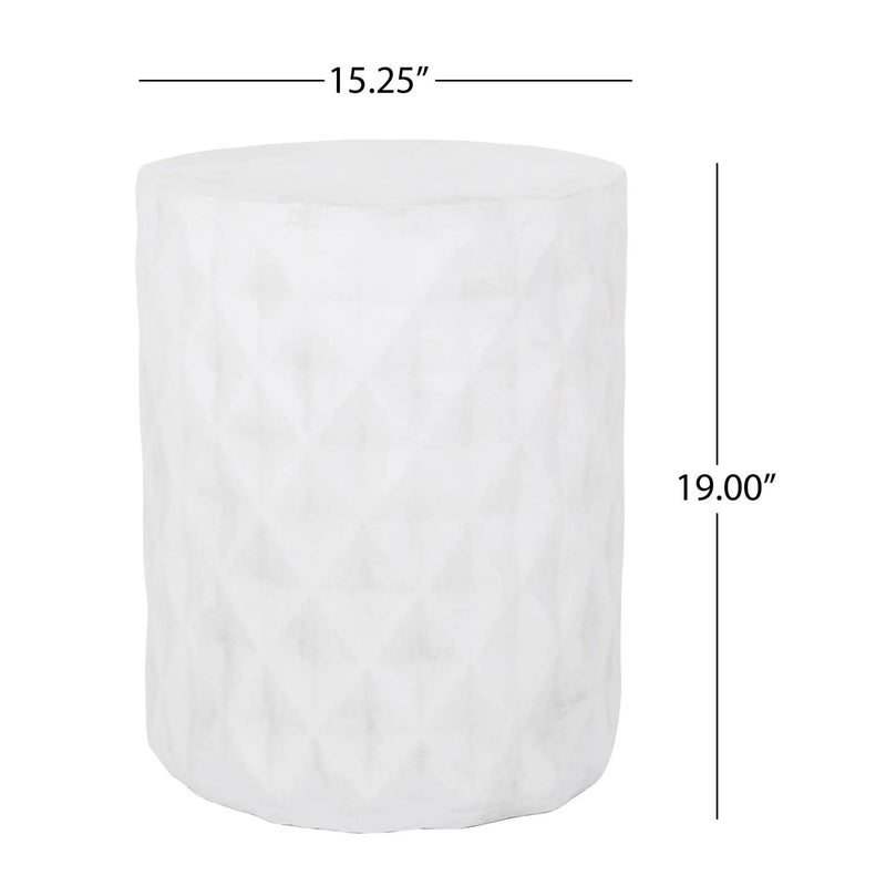 Outdoor Lightweight Concrete Side Table - Antique White by HouseOfZazla