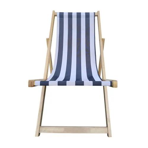 Sling Folding Chaise Lounge Chair - Stripe Blue by Unique Piece Furniture