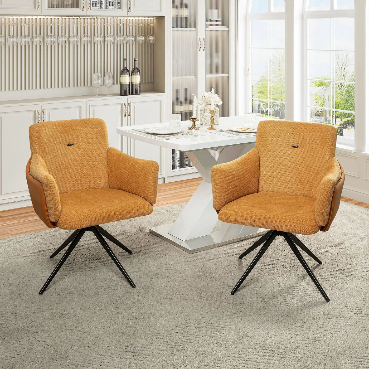 Swivel Home Office Desk Chairs With Arm (Set of 2) by Unique Piece Furniture