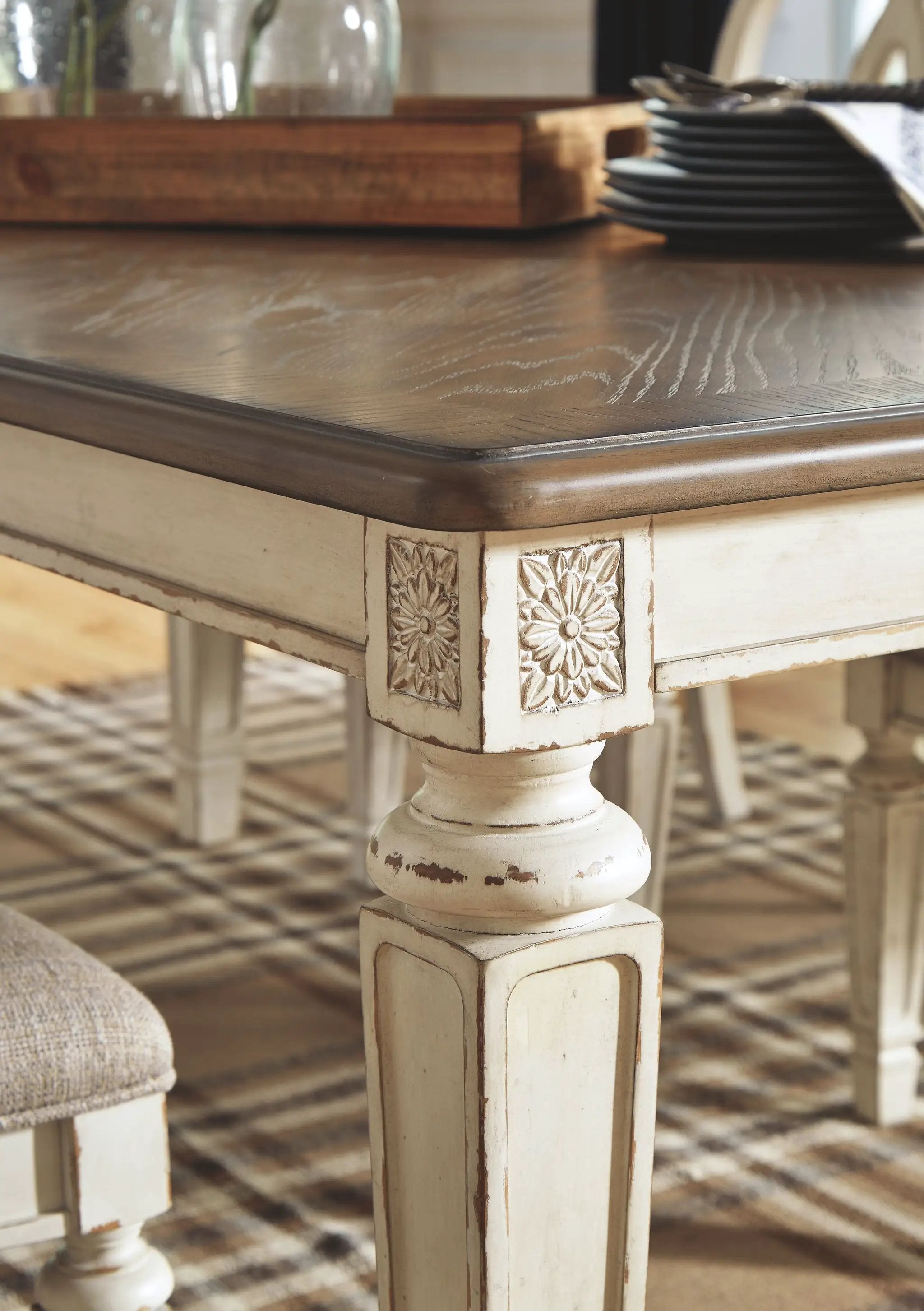 Realyn - Rectangular Dining Room Extension Table - Chipped White by Unique Piece Furniture