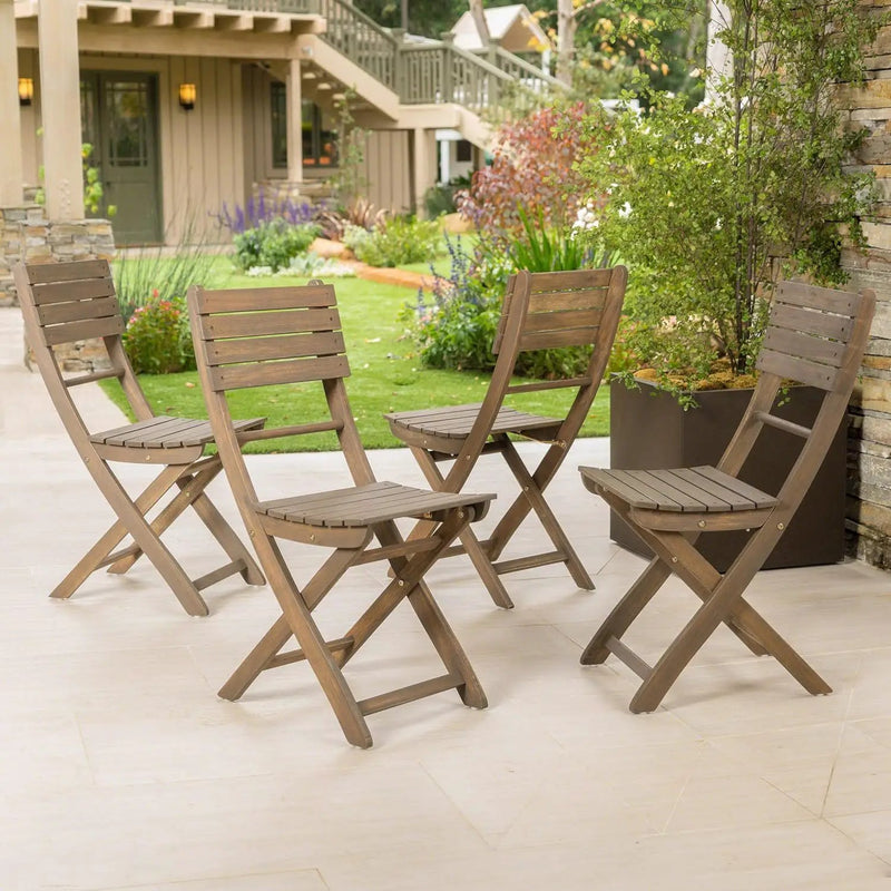 Positano - 4 Piece Foldable Chair Set in Gray by HouseOfZazla