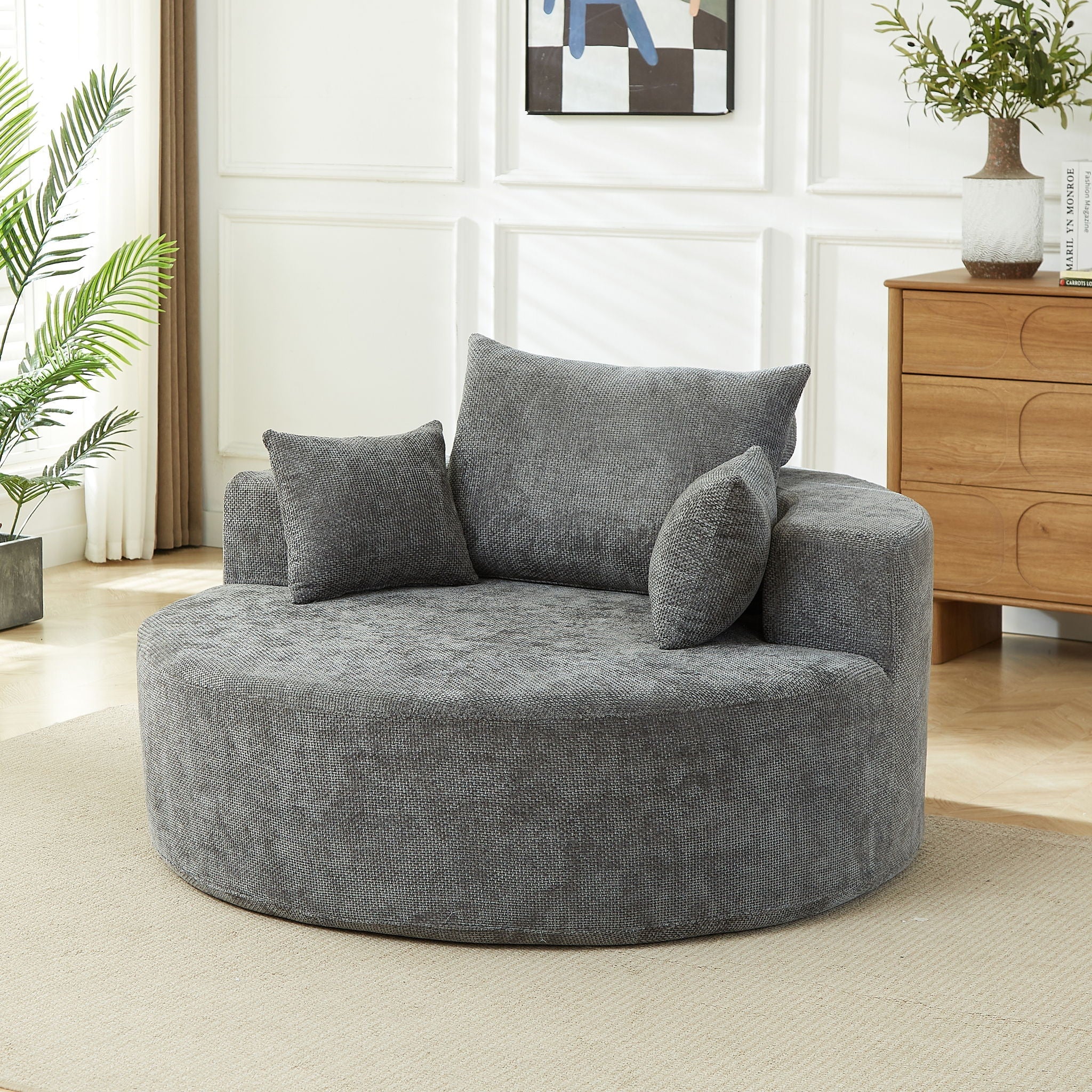 Single Sofa, Sleeper Chair For Living Room - Gray by HouseOfZazla