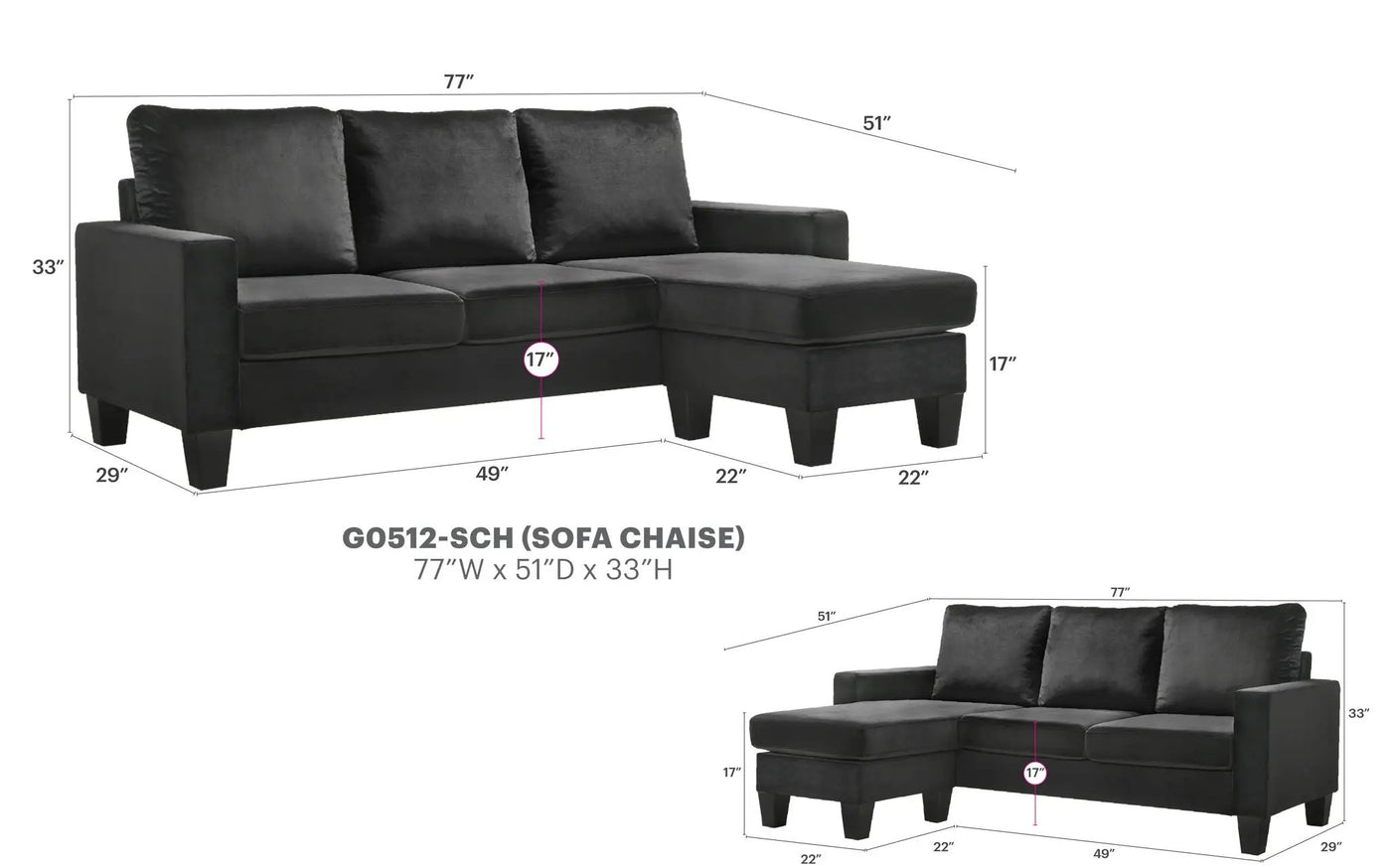 Jessica - Sofa Chaise by HouseOfZazla