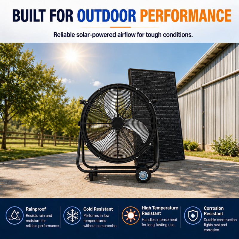 24 Inch Solar Floor-Standing Fan With Adjustable Solar Panel by HouseOfZazla