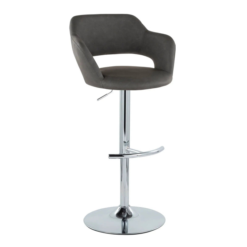 Margarite - Contemporary Ajustable Barstool With Swivel With Rounded T Footrest (Set of 2) by Unique Piece Furniture