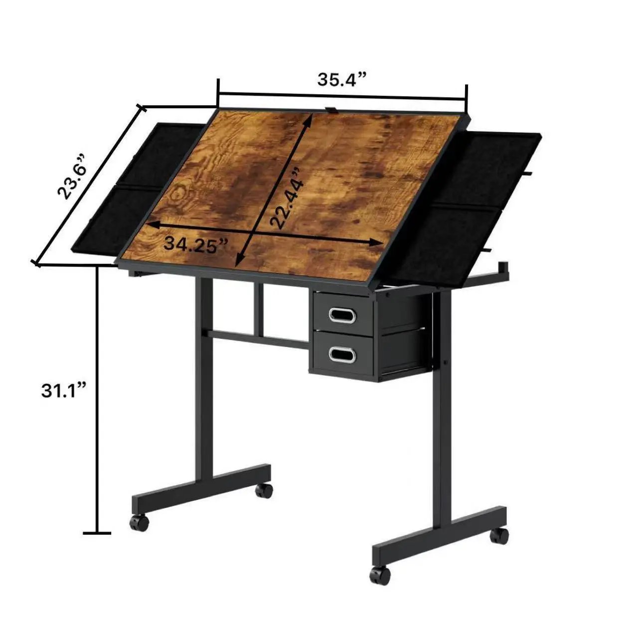 1000 Pieces Jigsaw Puzzle Metal Table with 4 Trays and 2 Drawers by HouseOfZazla