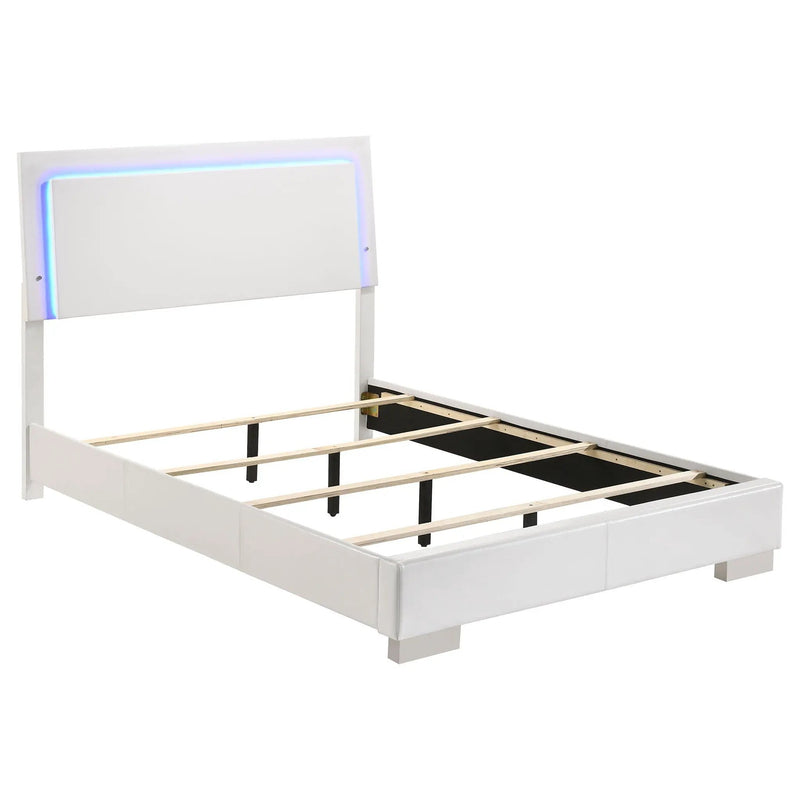 Felicity 5-piece Full Bedroom Set White High Gloss by Unique Piece Furniture