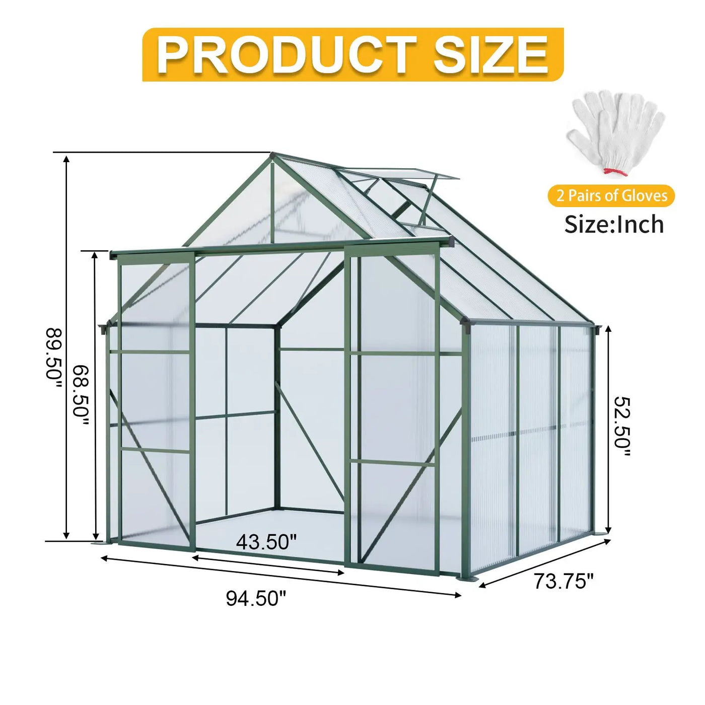 Double Door Polycarbonate house Raised Base And Anchor Aluminum Heavy Duty Walk In houses For Outdoor Backyard In All Season by HouseOfZazla