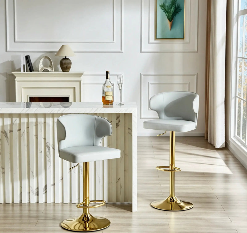 Modern Rotating Adjustable Bar Chair Set - Grey by HouseOfZazla