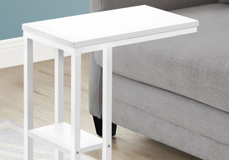 Accent Table, C-Shaped, Marble Look Contemporary & Modern Convenient Design by HouseOfZazla