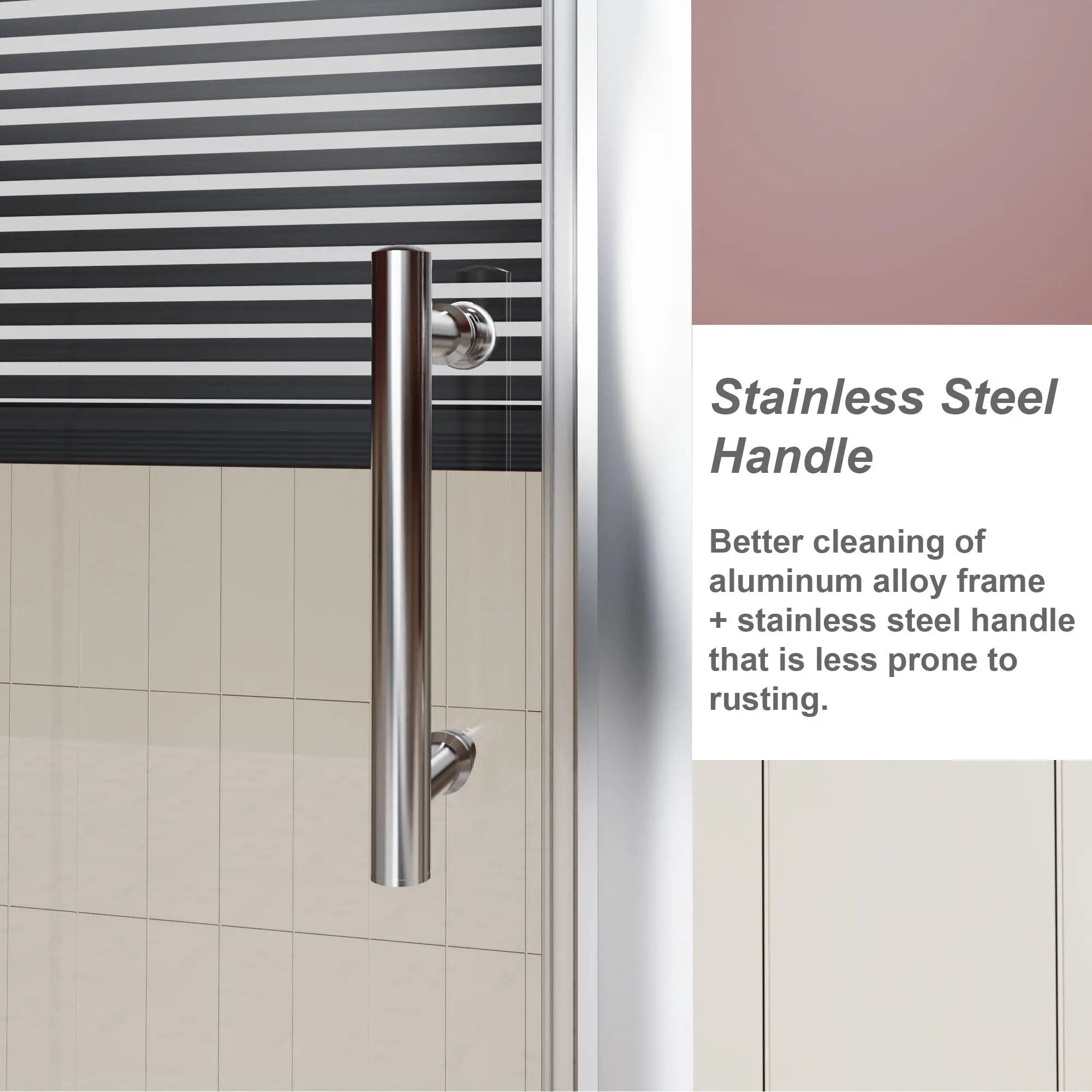 Sliding Shower Door With And Handle - Chrome by HouseOfZazla