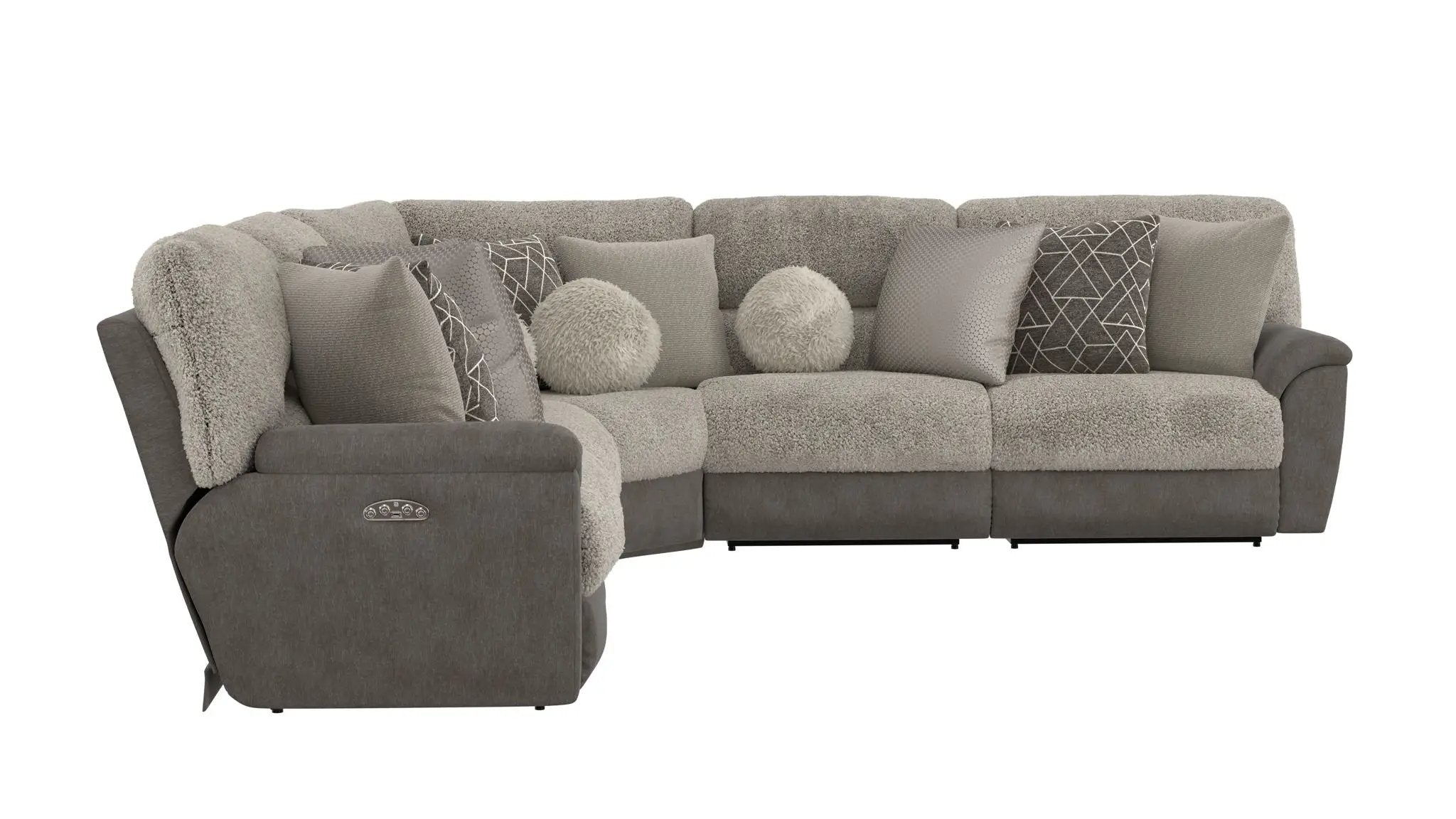Rendezvous - 5 Piece Modular Sectional With 3 Reclining Seats & Castered Cocktail Ottoman - Umber by Unique Piece Furniture