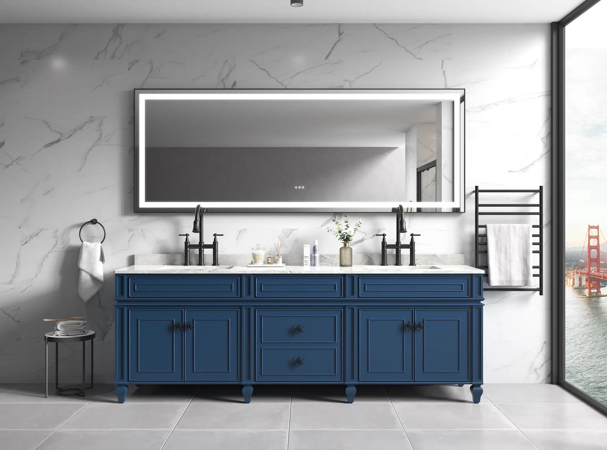 118" x 36" LED Bathroom Mirror with Aluminum Frame by HouseOfZazla