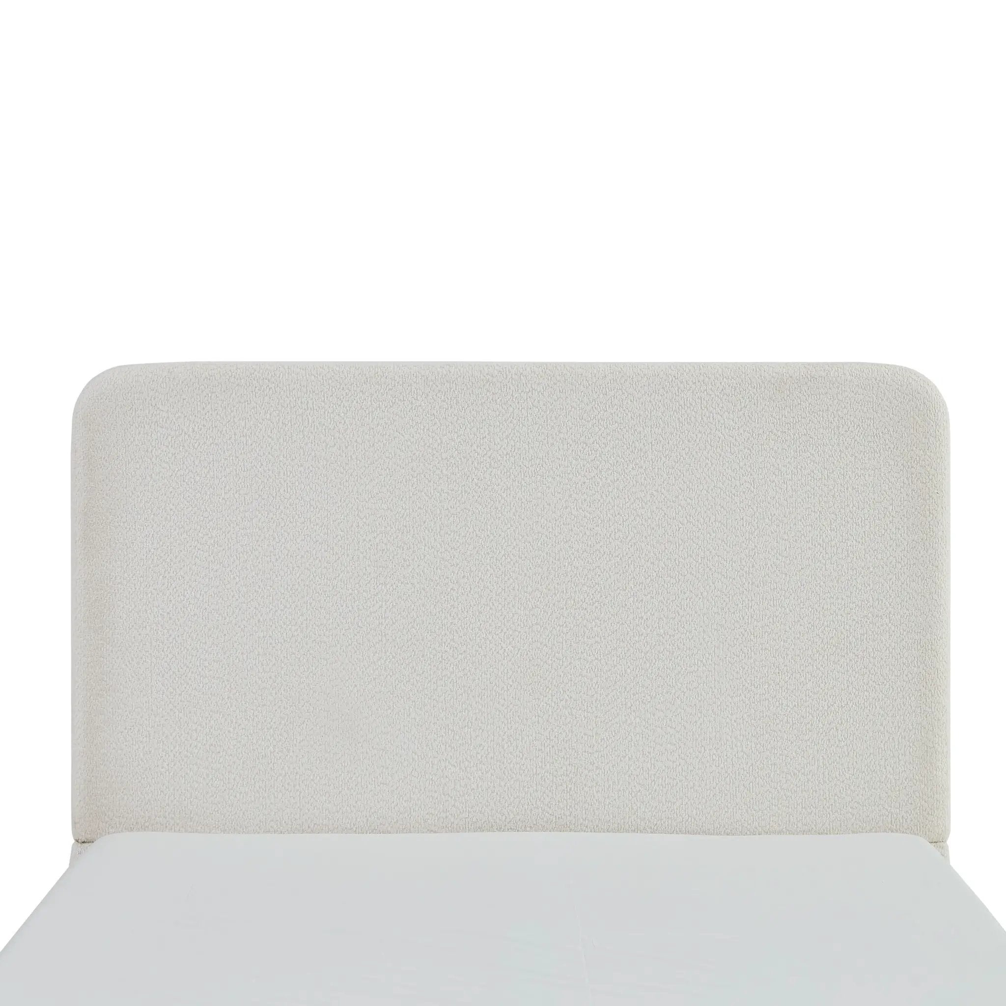 Canter Tall Headboard Upholstered Bed in Pearl White Chenille, Queen Size by HouseOfZazla