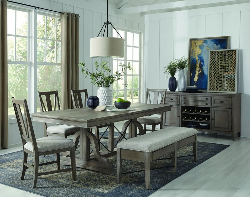 Paxton Place - Bench With Upholstered Seat - Dovetail Gray by Unique Piece Furniture