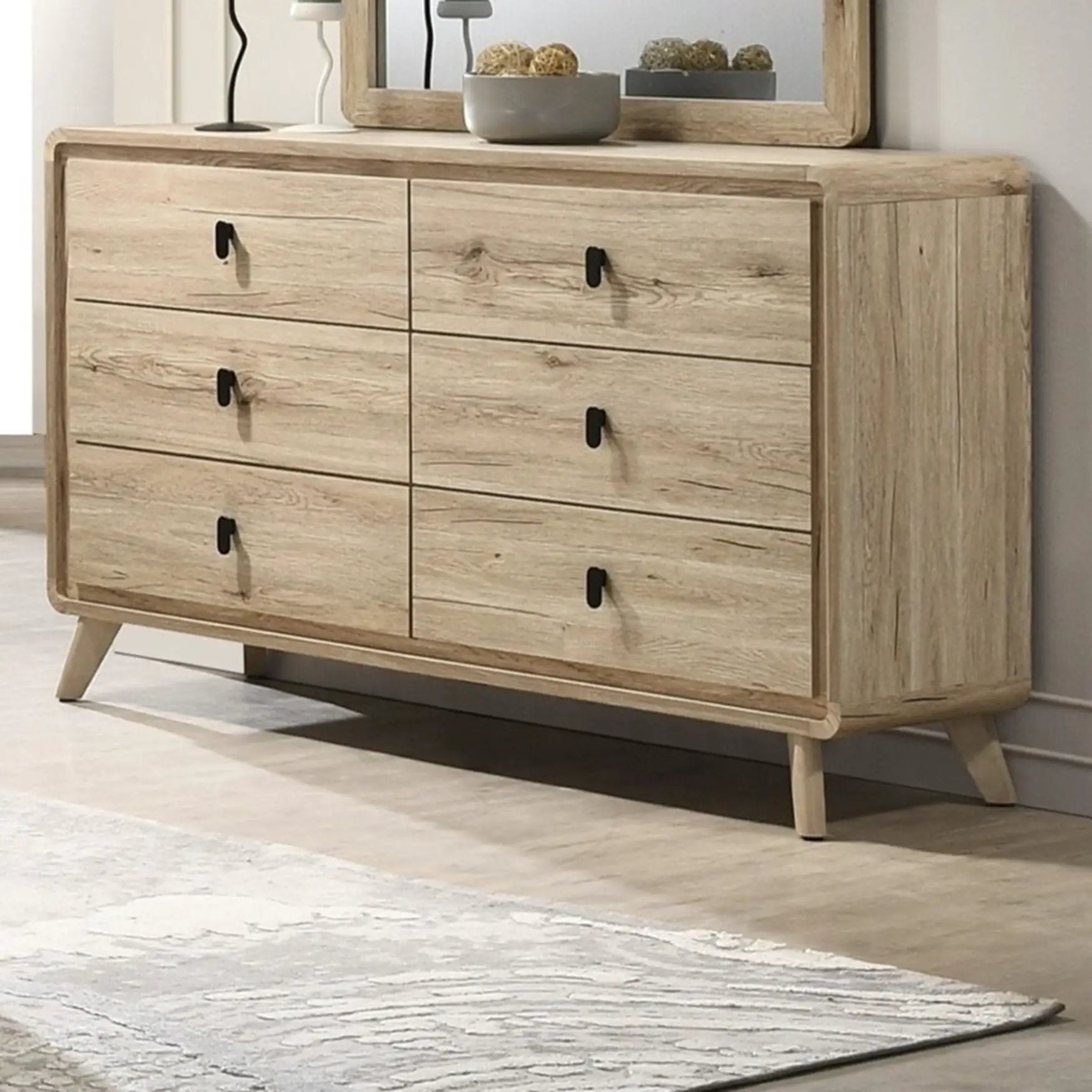 Dresser, 6 Drawers Storage - Beige by Unique Piece Furniture
