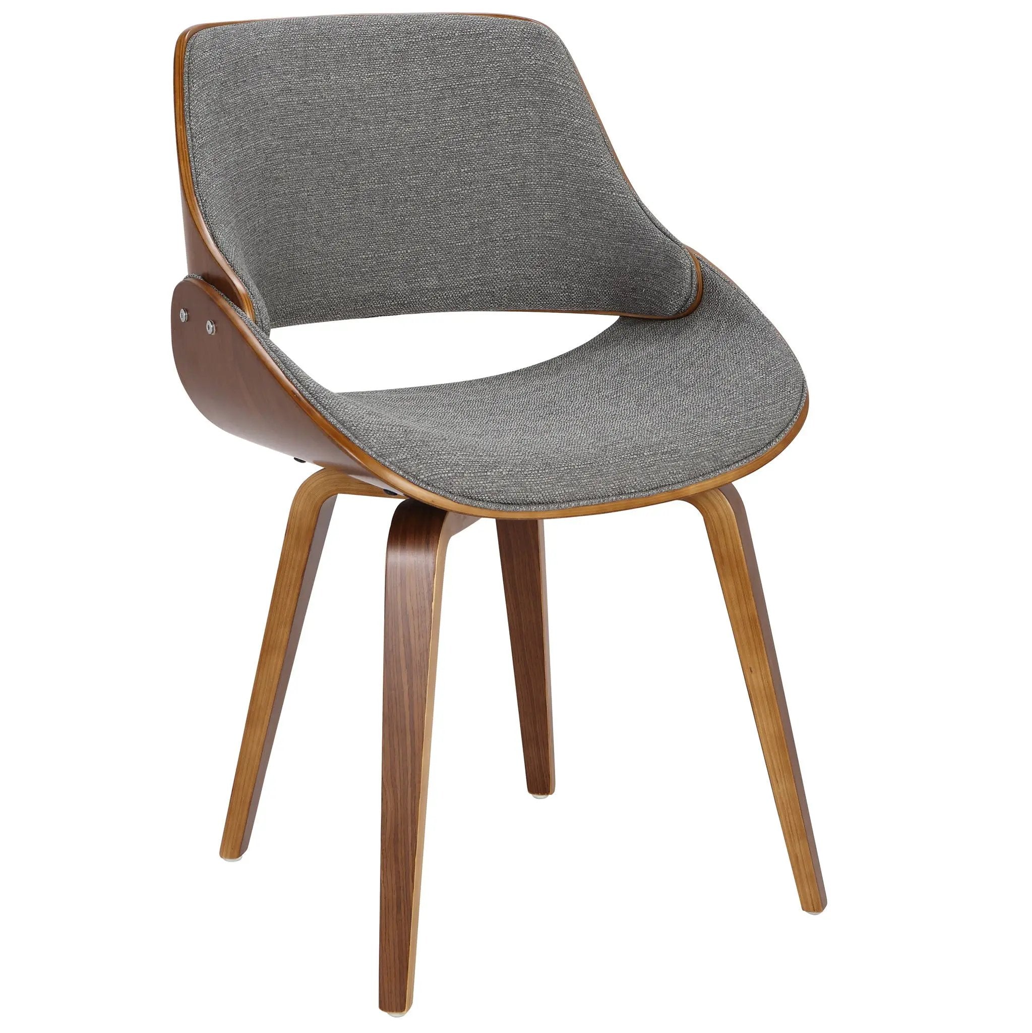 Fabrizzi - Mid-Century Modern Dining / Chair (Set of 2) - Walnut / Gray by Unique Piece Furniture