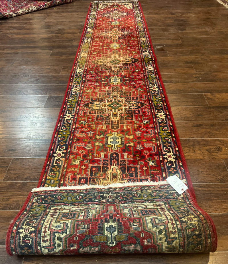 Indo Persian Heriz Runner Rug 3 x 17, Geometric Long Runner Carpet for Hallway, Medallions, Wool Runner Rug 3x17 by Jewel Rugs