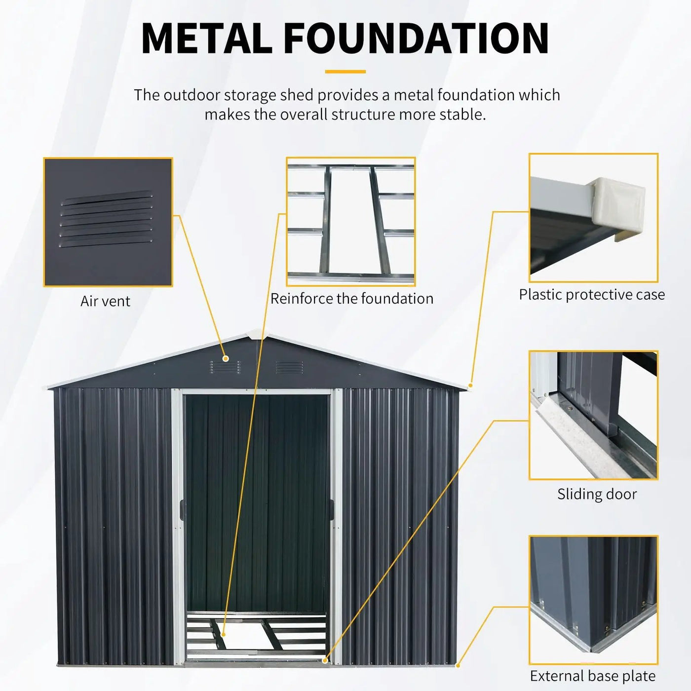 Outdoor Metal Storage Shed With Floor Base by HouseOfZazla