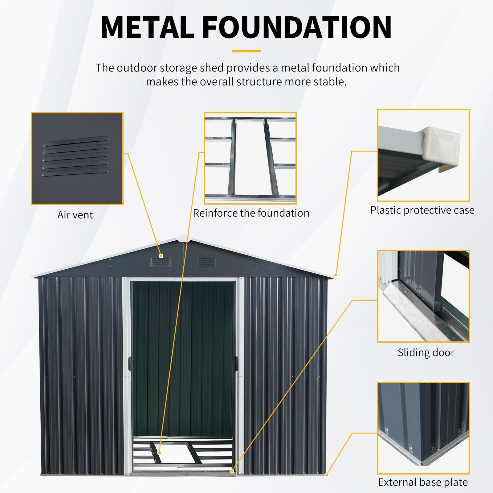 Outdoor Metal Storage Shed With Floor Base by HouseOfZazla