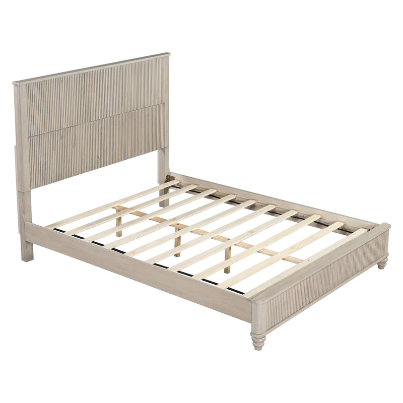 Platform Bed Frame & Tall Headboard by HouseOfZazla
