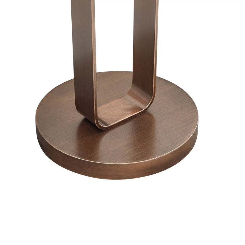 Tareel - Round Accent Table With Open Oval Pedestal - Antique Bronze