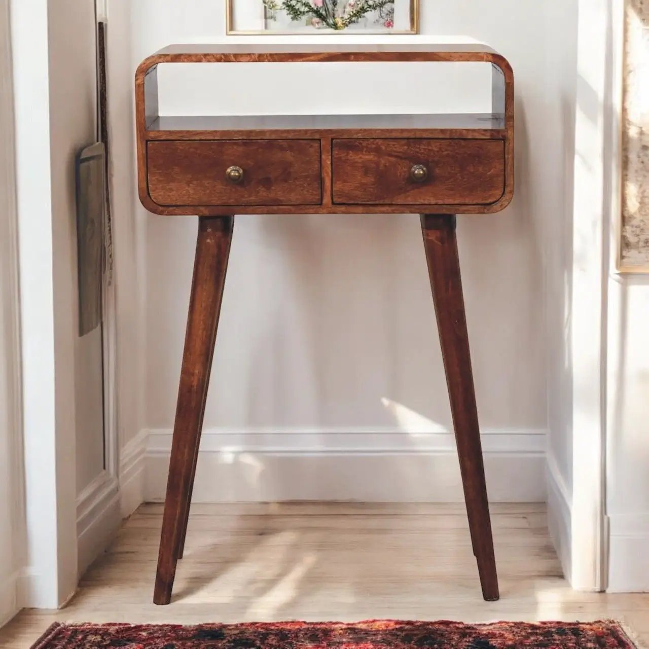 Solid Wood Curved Console Table by Unique Piece Furniture