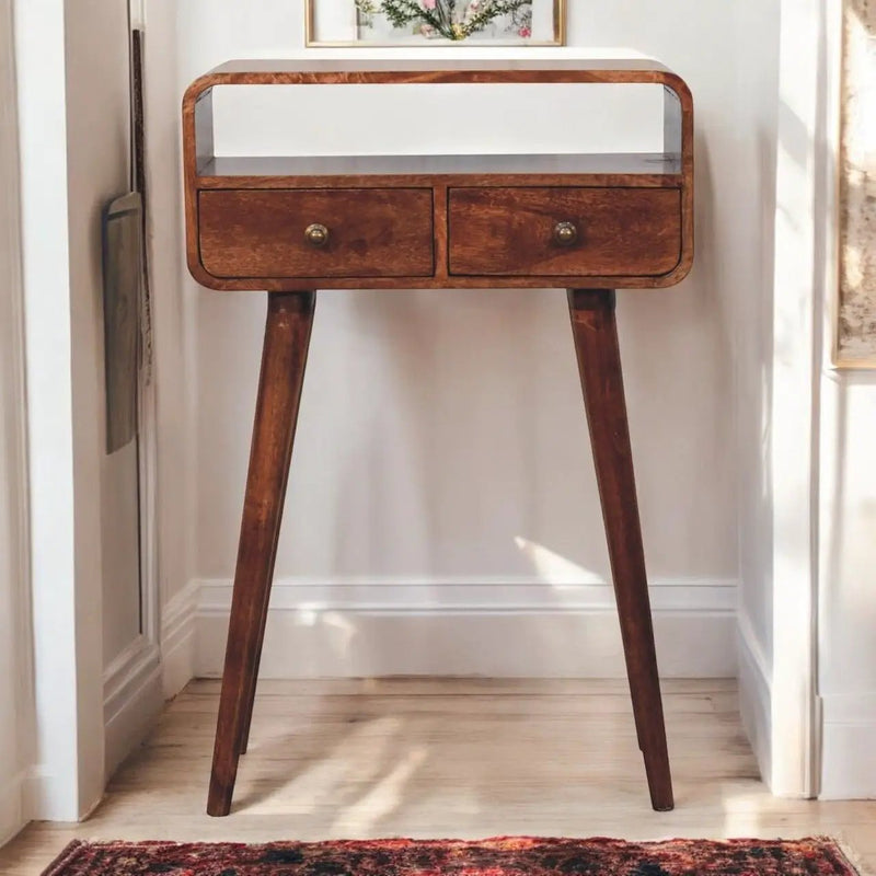 Solid Wood Curved Console Table by Unique Piece Furniture