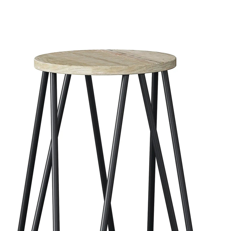 Simeon - Multifunctional Metal Stool With Wood Seat by Unique Piece Furniture