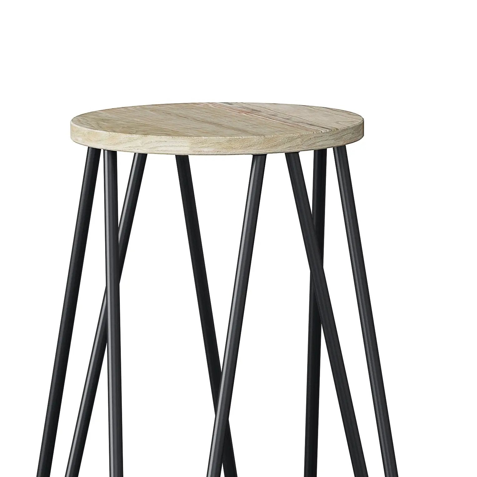 Simeon - Multifunctional Metal Stool With Wood Seat by HouseOfZazla