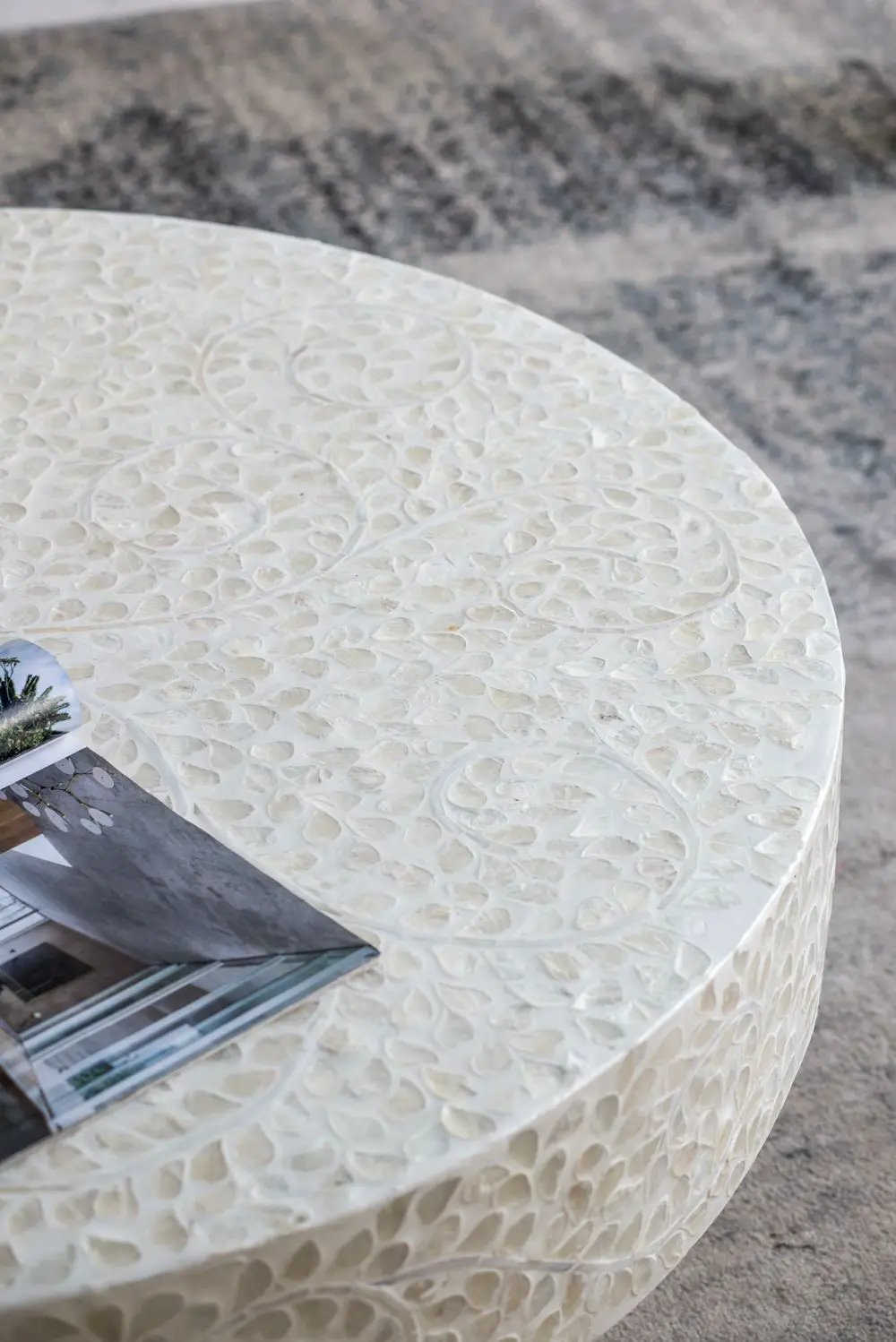 Unique Capiz Coffee Table & Pedestal Base by HouseOfZazla