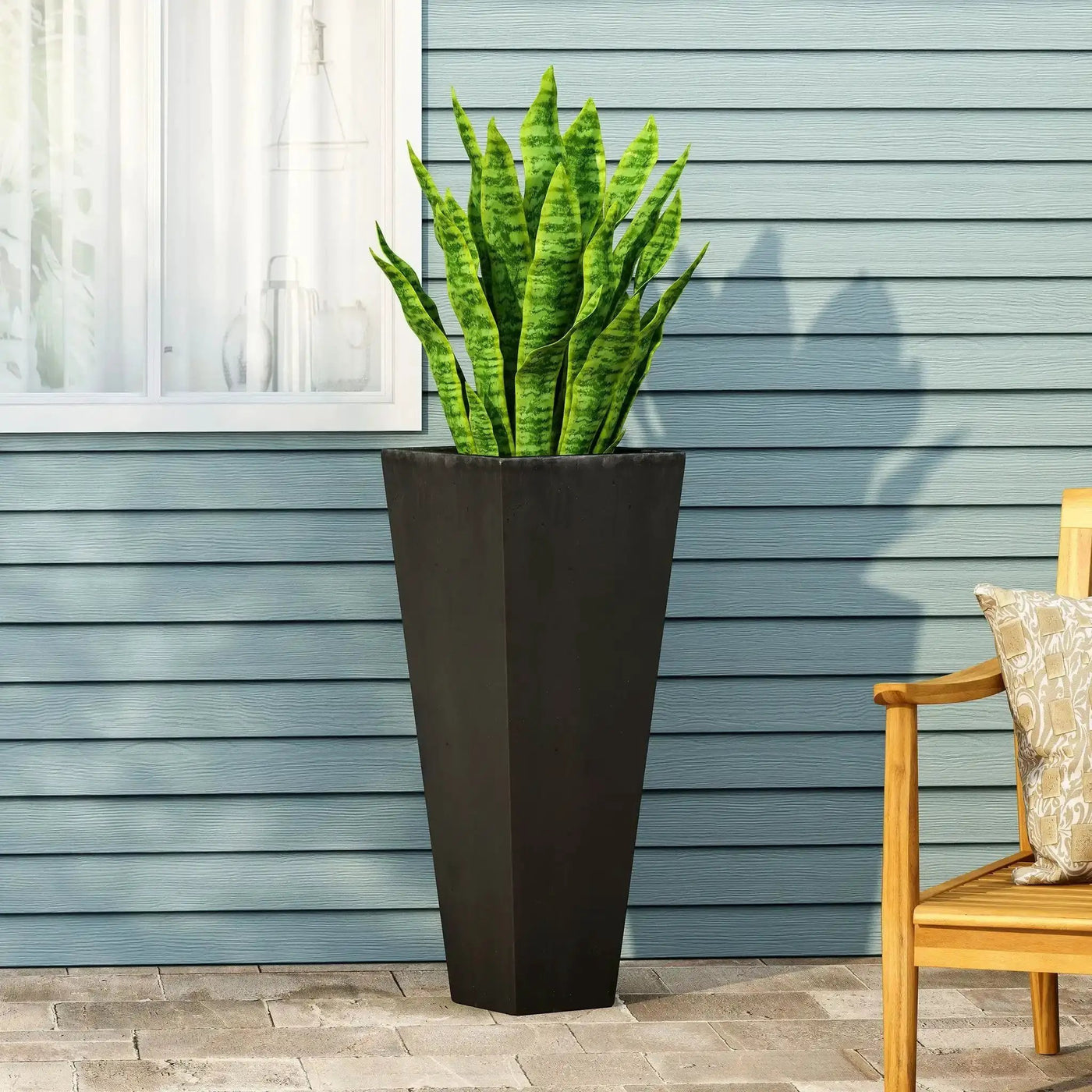 Outdoor Modern Cast Stone Planter by HouseOfZazla