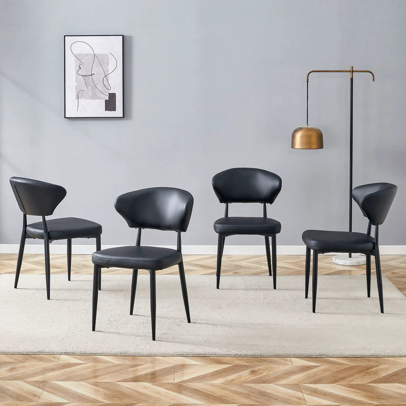 Minimalist Ergonomic Dining Chair With Curved Backres (Set of 4) by HouseOfZazla
