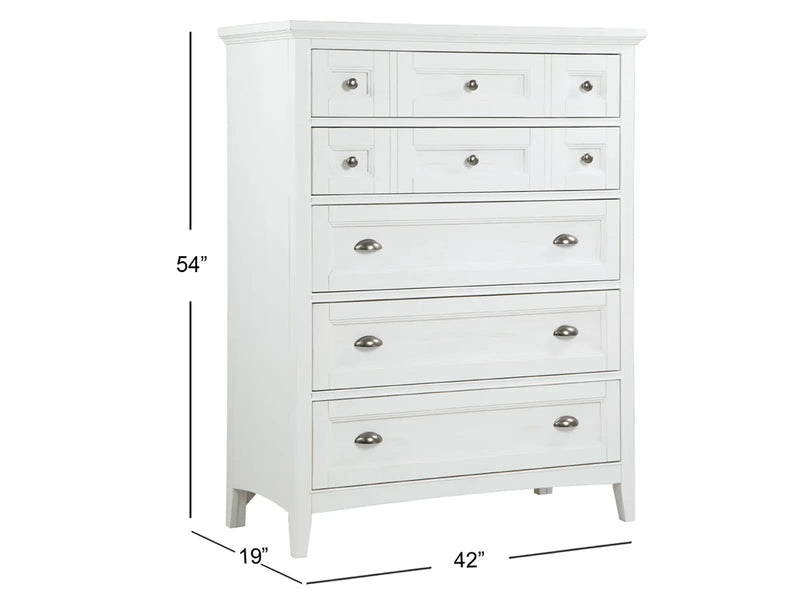Heron Cove - Two Tone Drawer Chest - Chalk White And Dovetail Gray by Unique Piece Furniture