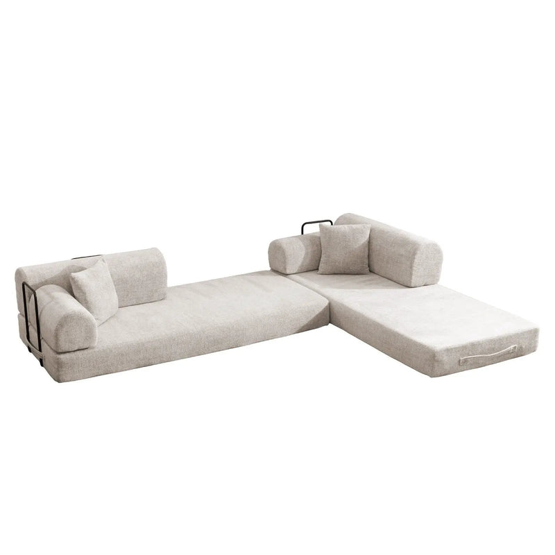 Modern 2 Tone Fabric Convertible Sleeper Sofa Bed by HouseOfZazla