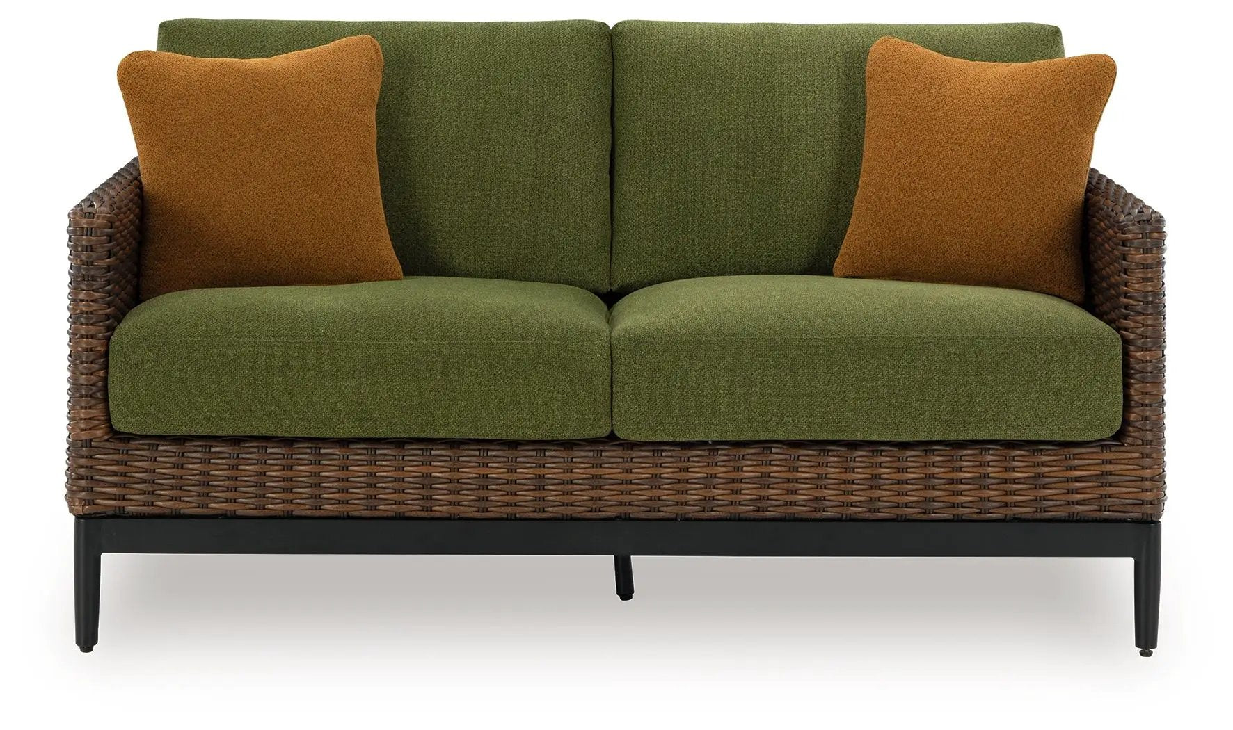 Horizon Hall - Loveseat With Cushion - Brown / Green by Unique Piece Furniture