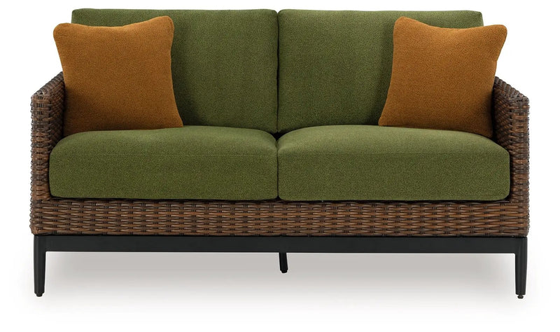 Horizon Hall - Loveseat With Cushion - Brown / Green by Unique Piece Furniture