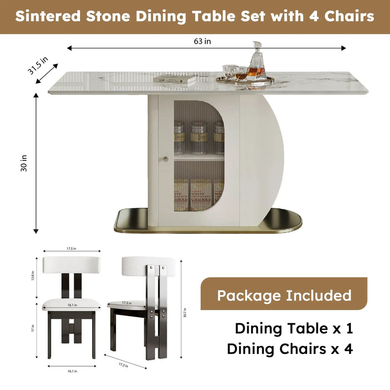 Modern Dining Table Set With Storage, Includes Chairs by HouseOfZazla