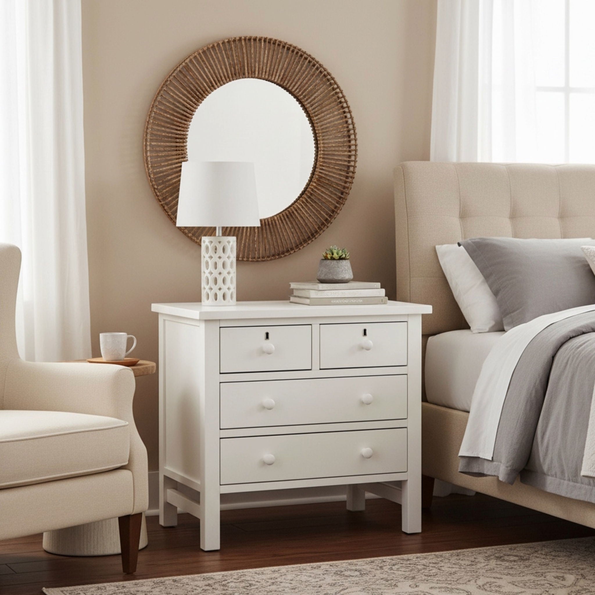 Georgina - 4 Drawer Storage Nightstand by HouseOfZazla