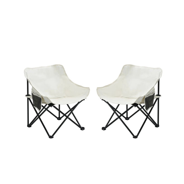 Portable Folding Camping Chairs With Carry Bag (Set of 2)
