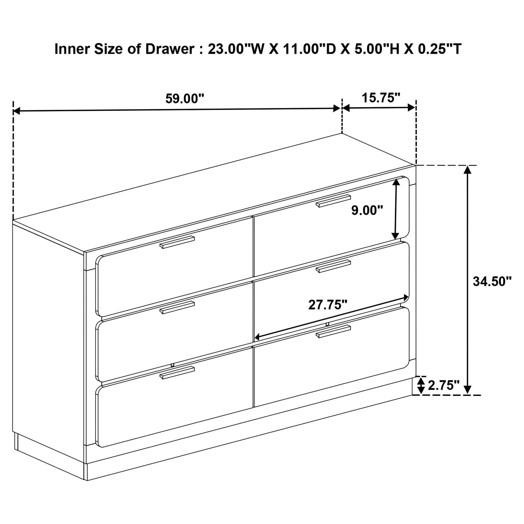 Sophia - 6 Drawer Dresser by HouseOfZazla